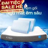 Combo Ngủ Mát Êm Sâu: 1 đệm Coolax Plus + 2 gối Nami
