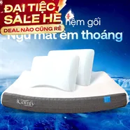 Combo Ngủ Mát Êm Sâu 2: 1 đệm Coolax Plus + 2 gối Sofy Air