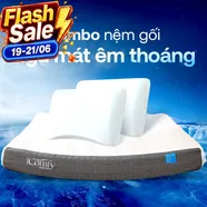 Combo Ngủ Mát Êm Sâu 2: 1 đệm Coolax Plus + 2 gối Sofy Air