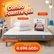 Combo rẻ quá 1: Đệm Foam iComfy Basic 2.0 kèm ga gối