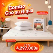 Combo Cao su siêu tiết kiệm: Đệm Cao Su Foam Gummi Lite kèm ga gối