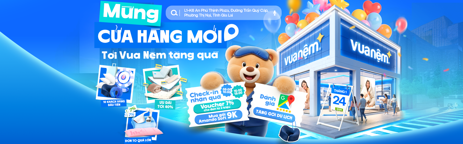 Khai trương vua nệm gia lai