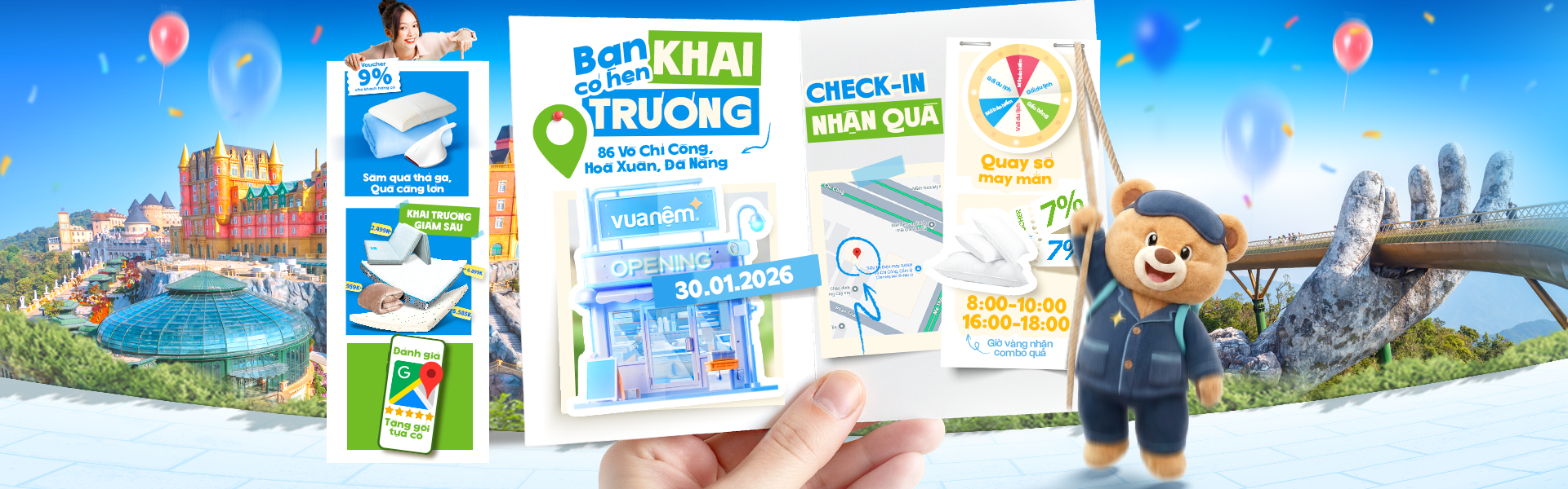 Khai trương vua nệm đà nẵng