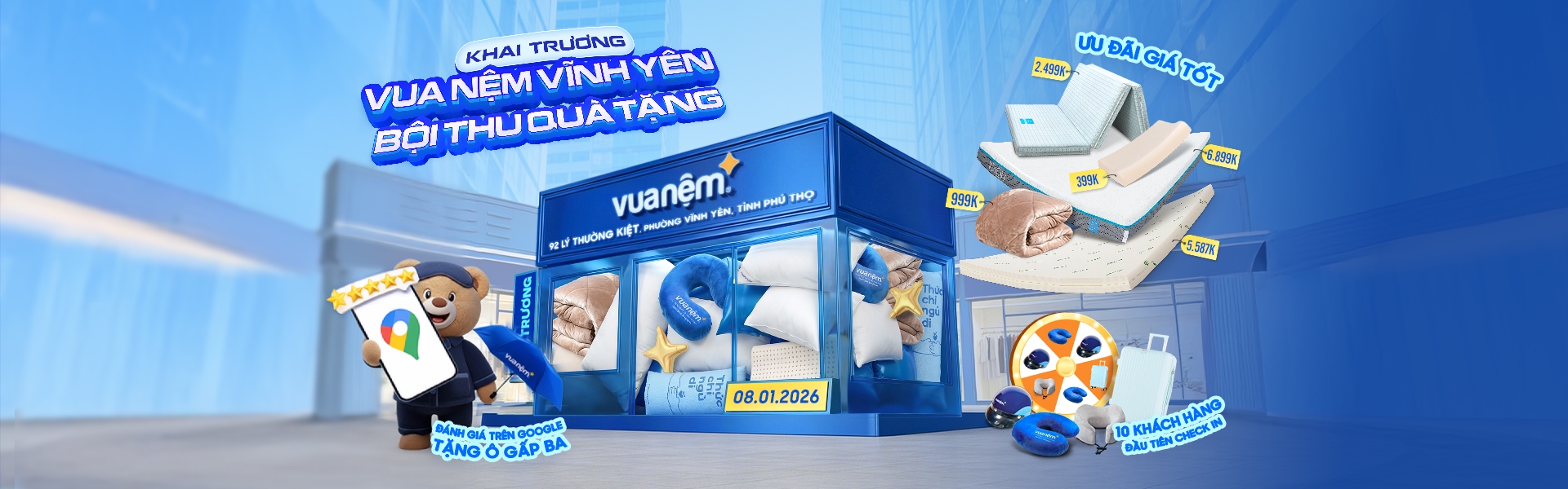 Khai trương vua nệm phú thọ