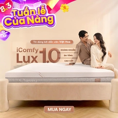 Nệm foam làm mát, kháng khuẩn nâng đỡ 5 vùng Comfy Lux 1.0