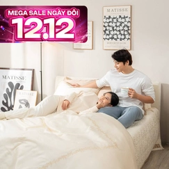 Bộ chăn ga lụa tencel cao cấp Amando Soulmate 7 chi tiết màu kem