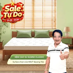 (Quà 8 món) Nệm cao su thiên nhiên Gummi Classic thế hệ mới dày 5/10/15cm