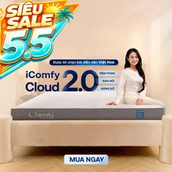 Nệm foam Comfy Cloud 2.0 siêu đàn hồi dày 15cm