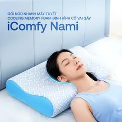 [BST Ngủ mát] Gối foam Comfy Nami ngủ nhanh mây tuyết, định hình cổ vai gáy