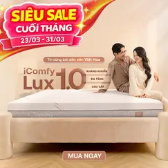 Nệm foam làm mát, kháng khuẩn nâng đỡ 5 vùng Comfy Lux 1.0