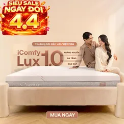 Nệm foam làm mát, kháng khuẩn nâng đỡ 5 vùng Comfy Lux 1.0