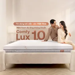 Nệm foam làm mát, kháng khuẩn nâng đỡ 5 vùng Comfy Lux 1.0