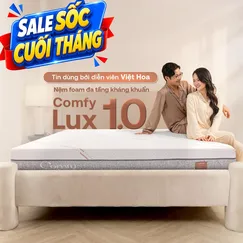 Nệm foam làm mát, kháng khuẩn nâng đỡ 5 vùng Comfy Lux 1.0