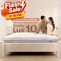 Nệm foam làm mát, kháng khuẩn nâng đỡ 5 vùng Comfy Lux 1.0