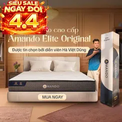 Nệm lò xo Amando Elite Original túi độc lập tiêu chuẩn khách sạn 5 sao dày 23cm
