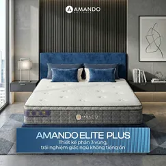 Nệm lò xo túi độc lập Amando Elite Plus ngủ mát, êm sâu dày 25cm