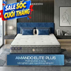 Nệm lò xo túi độc lập Amando Elite Plus ngủ mát, êm sâu dày 25cm