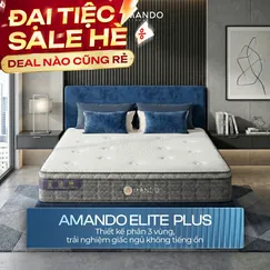 Nệm lò xo túi độc lập Amando Elite Plus ngủ mát, êm sâu dày 25cm