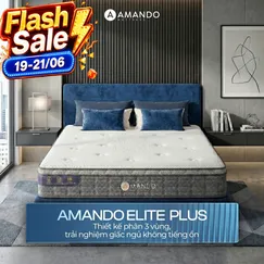 Nệm lò xo túi độc lập Amando Elite Plus ngủ mát, êm sâu dày 25cm