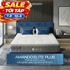 Nệm lò xo túi độc lập Amando Elite Plus ngủ mát, êm sâu dày 25cm