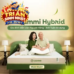 Nệm cao su Gummi Hybrid - công nghệ đa tầng, kháng khuẩn, siêu thoáng mát