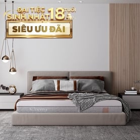 Nệm foam Comfy Lux 2.0 cao cấp kháng khuẩn kép dày 22cm