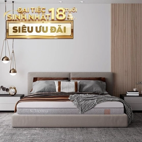 Nệm foam Comfy Lux 2.0 cao cấp kháng khuẩn kép dày 22cm