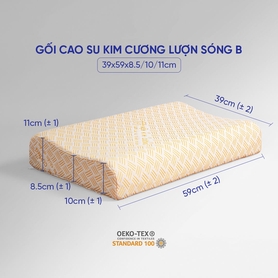 Gối cao su Kim Cương lượn sóng B
