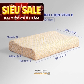 Gối cao su Kim Cương lượn sóng B