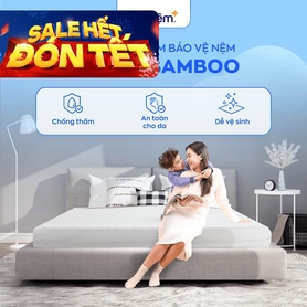 Bảo vệ nệm Doona Bamboo chống bụi bẩn, thoáng khí
