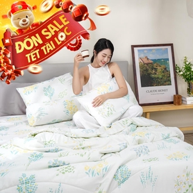 Bộ ga chun tencel Amando Celia 4 chi tiết màu trắng