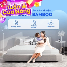 Bảo vệ nệm Doona Bamboo chống bụi bẩn, thoáng khí