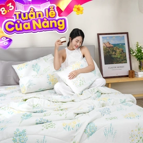 Bộ ga chun tencel Amando Celia 4 chi tiết màu trắng