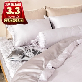 Bộ chăn ga phủ chần lụa tencel cao cấp Amando Élan 5 chi tiết (TC001 và TC005)