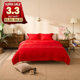 Bộ chăn ga Amando Love ấm áp, sang trọng