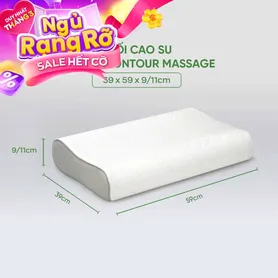 Gối cao su Gummi Contour Massage 100% thiên nhiên công thái học