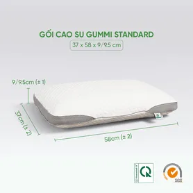 Gối cao su Gummi Standard 100% thiên nhiên thoáng khí