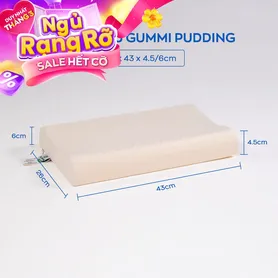 Gối cao su trẻ em Gummi Pudding 100% thiên nhiên