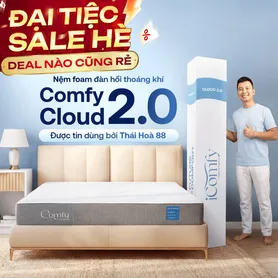 Nệm foam Comfy Cloud 2.0 siêu đàn hồi dày 15cm