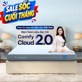 Nệm foam Comfy Cloud 2.0 siêu đàn hồi dày 15cm