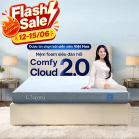 Nệm foam Comfy Cloud 2.0 siêu đàn hồi dày 15cm
