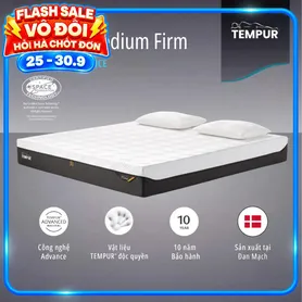 (Nhập Khẩu Đan Mạch) Nệm Foam Tempur Pro Plus Medium Firm tương thích toàn diện dày 25cm