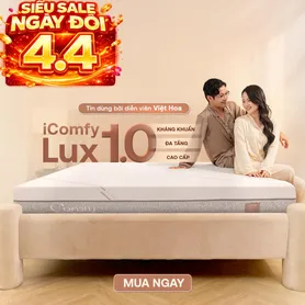 Nệm foam làm mát, kháng khuẩn nâng đỡ 5 vùng Comfy Lux 1.0
