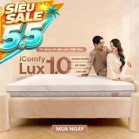Nệm foam làm mát, kháng khuẩn nâng đỡ 5 vùng Comfy Lux 1.0
