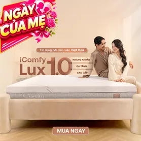 Nệm foam làm mát, kháng khuẩn nâng đỡ 5 vùng Comfy Lux 1.0
