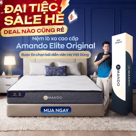 Nệm lò xo Amando Elite Original túi độc lập tiêu chuẩn khách sạn 5 sao dày 23cm
