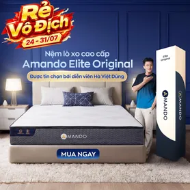 Nệm lò xo Amando Elite Original túi độc lập tiêu chuẩn khách sạn 5 sao dày 23cm