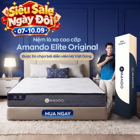 Nệm lò xo Amando Elite Original túi độc lập tiêu chuẩn khách sạn 5 sao dày 23cm