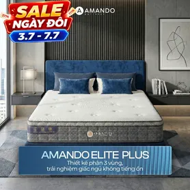 Nệm lò xo túi độc lập Amando Elite Plus ngủ mát, êm sâu dày 25cm