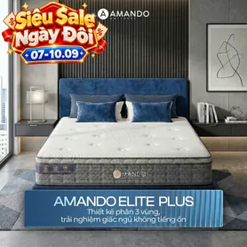 Nệm lò xo túi độc lập Amando Elite Plus ngủ mát, êm sâu dày 25cm